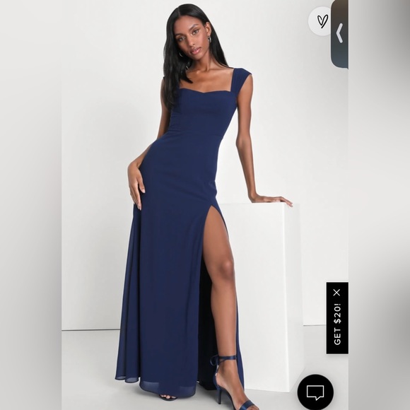 NWT Lulus navy blue sweetheart neckline dress xs - Picture 2 of 5